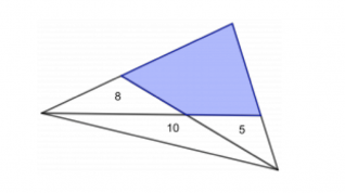 Trekant delt i fire deler 